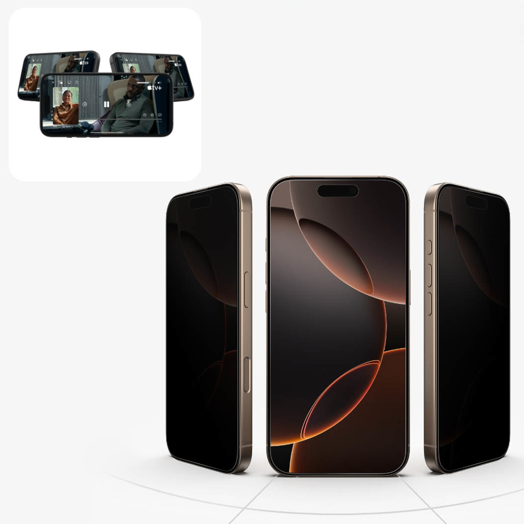 Oryginalne szkło hartowane firmy Belkin z serii ScreenForce InvisiGlass Privacy AntiMicrobial Treated dla iPhone 16 Pro